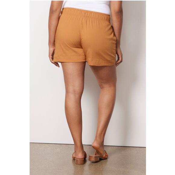 EVEREVE Shane Burnt Orange Tie Waist Cotton Short // M - Picture 4 of 12